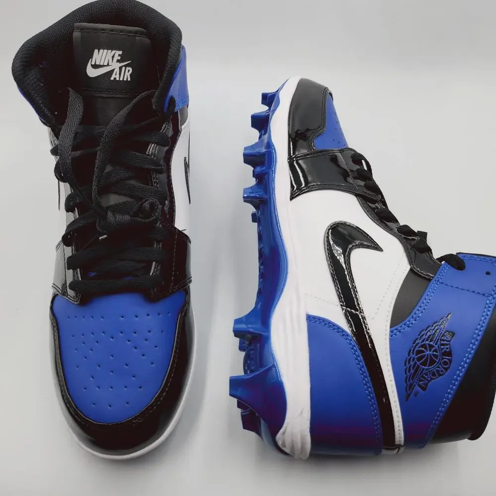 Mens Size 10 Nike Football Cleats Air Jordan 1 Mid TD Game Royal Blue FJ6805-401